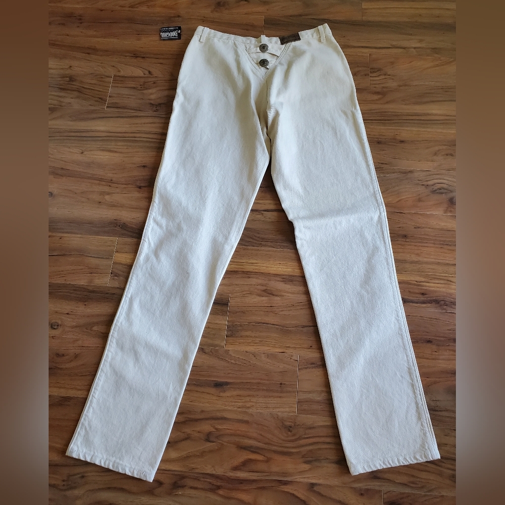 New Roughrider X Circle T 90s Jeans Cream High Rise Rodeo Western Sz 15/16 Long